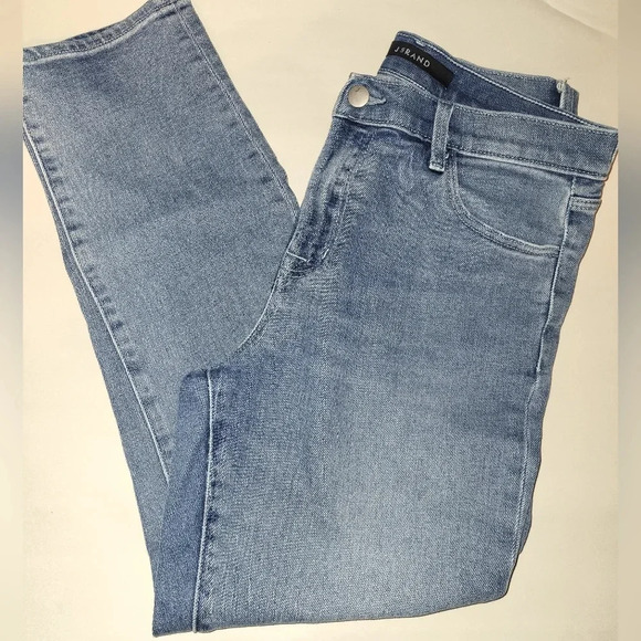 J BRAND Light Wash Straight Leg High Waist Cropped Length Jeans Size 27 - Picture 1 of 7